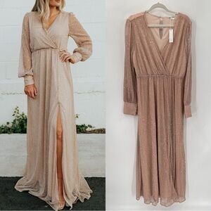 Baltic Born Shimmering Beige Maxi Dress